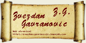 Zvezdan Gavranović vizit kartica